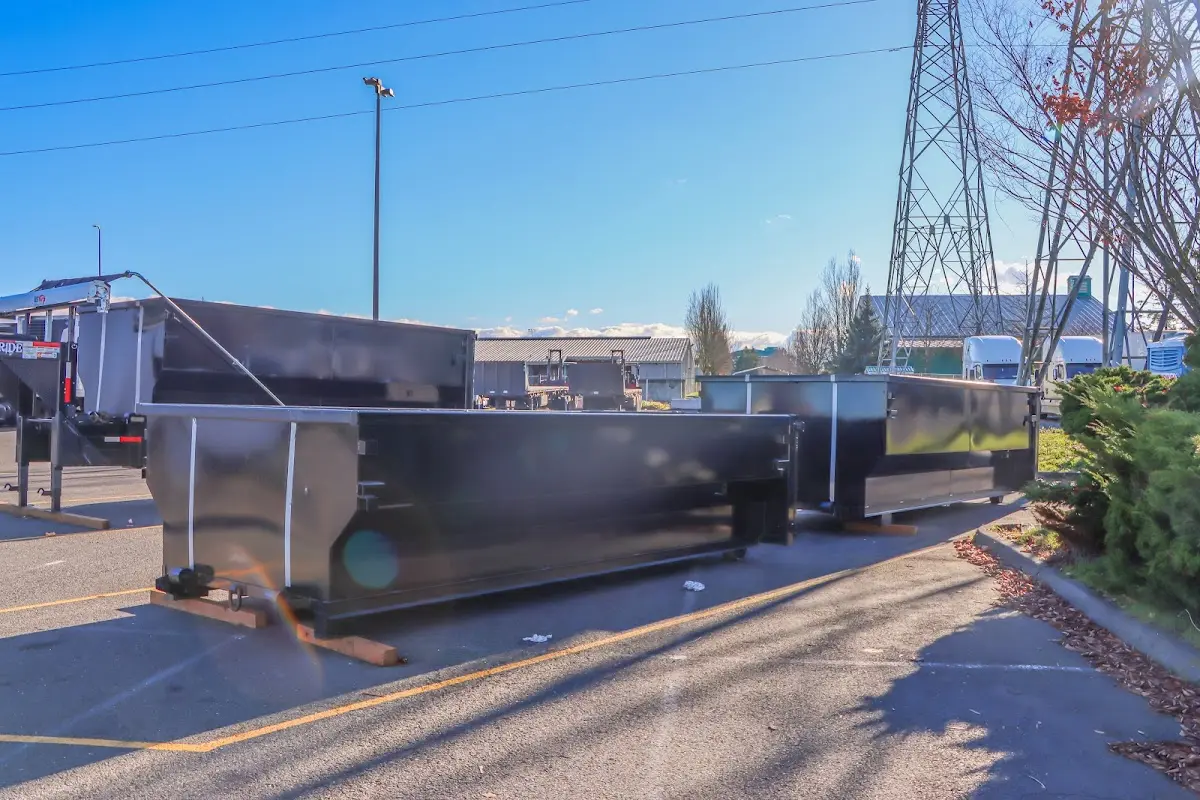 Roll-off dumpster ready for waste disposal at job site for Roll Off Dumpster Rental in Culver City